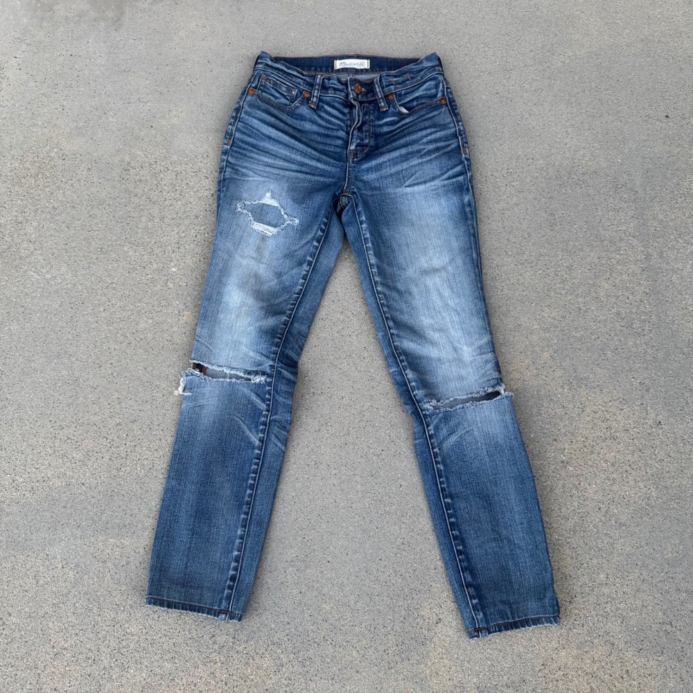 Madewell High Riser Skinny Jeans 24 Medium Wash Denim Blue
